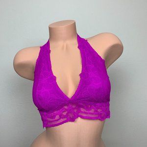 Victoria’s Secret PINK Floral Lace Halter Bralette Bra Top S M